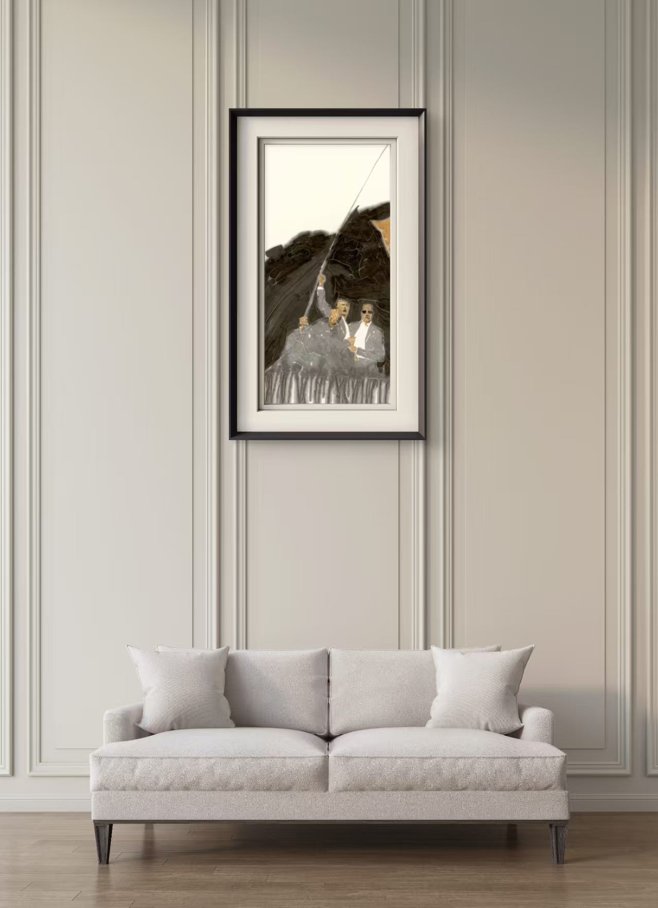 Donald John Trump - Ink Painting 54.3'' × 26.8'' | Chinese Original Painting | Magic Bear Art