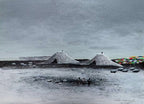 Dwellings on the Plateau — 20.9''×13.8 '' Small Format Oil | Original Painting by Chinese Artist | Magic Bear Art