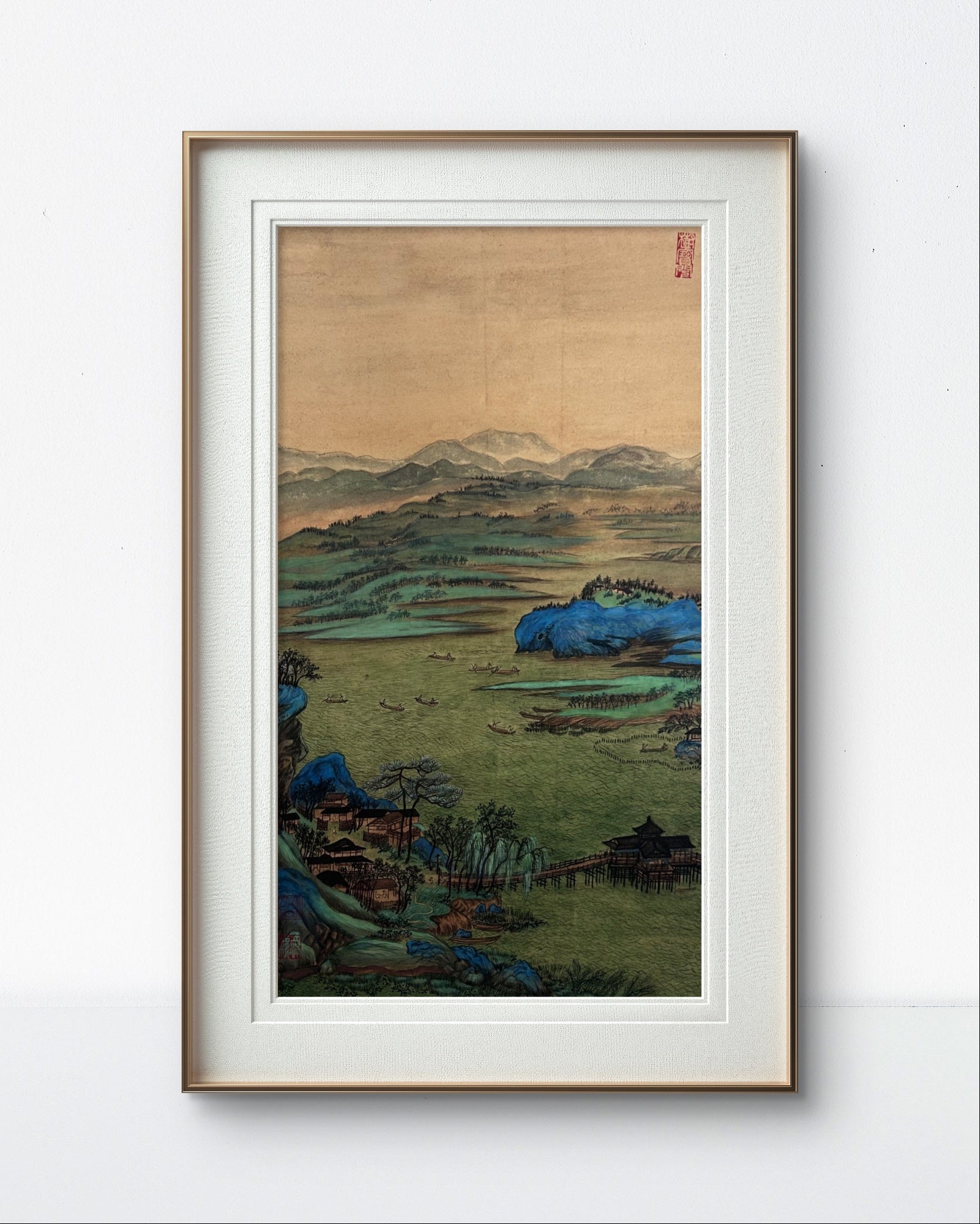Emerald Waters at Dusk | Chinese Original Painting | Magic Bear Art