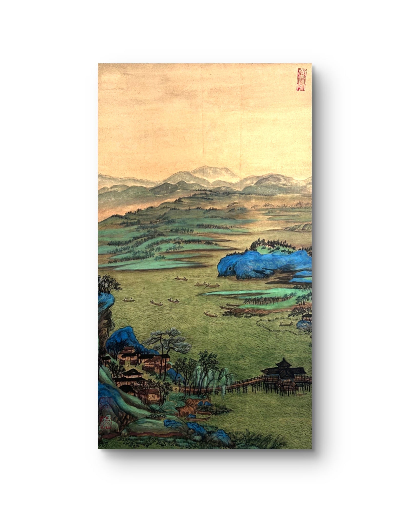 Emerald Waters at Dusk | Chinese Original Painting | Magic Bear Art