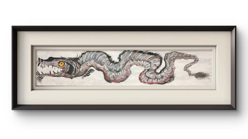Fallen Dragon - Ink and Color 27.6'' × 5.9'' | Chinese Original Painting | Magic Bear Art