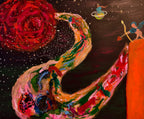 Fantasy Cosmic Nebula Series — Rose Nebula 19.7 ''× 23.6'' | Original Painting by Chinese Artist | Magic Bear Art