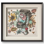 Flowers in Bloom - Chinese Ink & Color 13.8″ × 12.6″ | Chinese Original Painting | Magic Bear Art