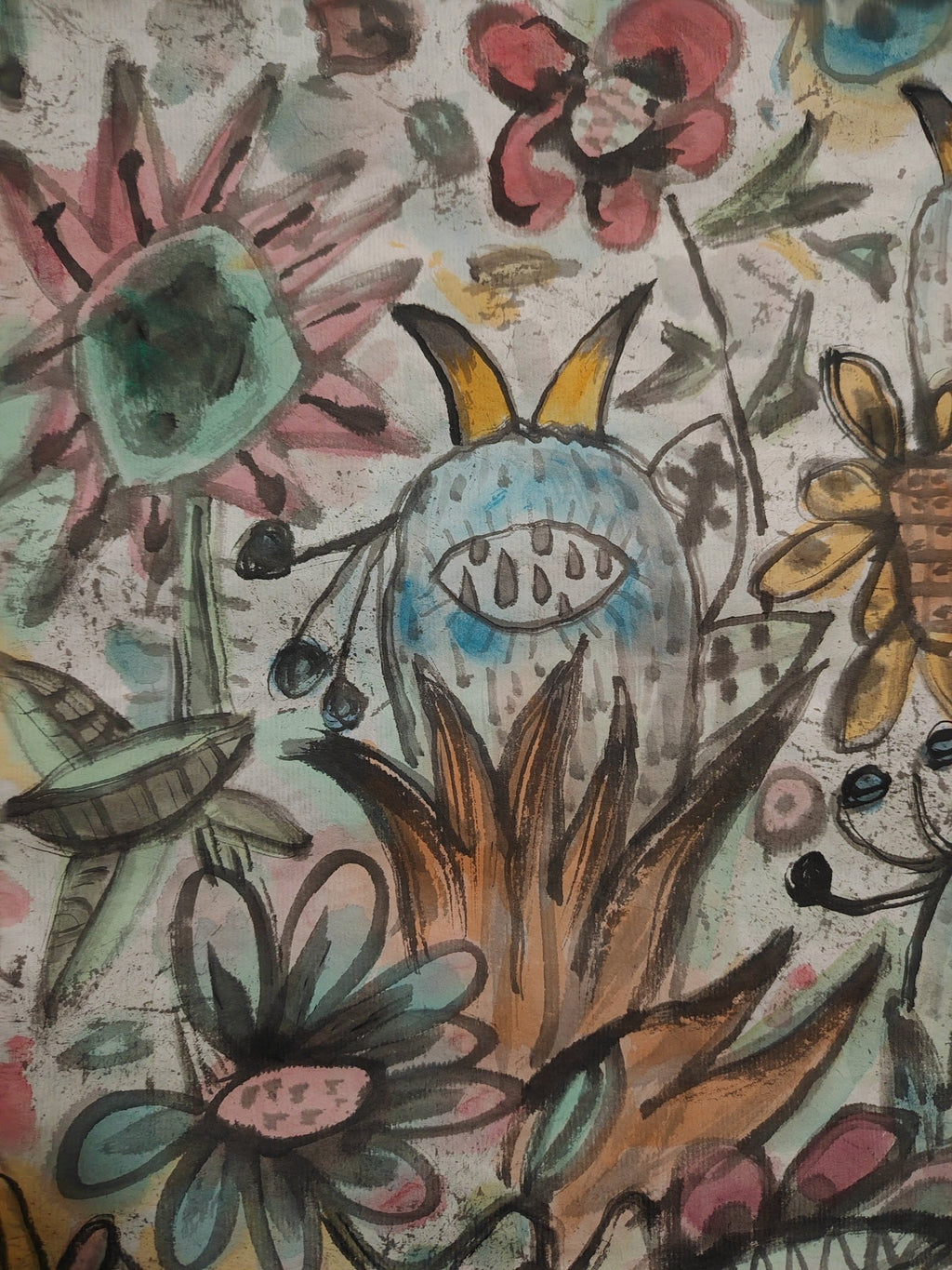 Fragrance of Life - Chinese Ink & Color 13.8'' × 13.4'' | Chinese Original Painting | Magic Bear Art