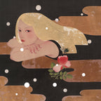 Golden Years - Ink and Color on Silk 19.7'' × 19.7'' | Chinese Original Painting | Magic Bear Art