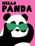 Hello Panda - Silk Wall Art 17.7" × 11.8" | Chinese Original Painting | Magic Bear Art