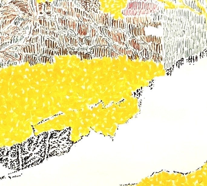 Horizon Series ｜ ink and color painting 19.7''× 18.3'' | Original Painting by Chinese Artist | Magic Bear Art