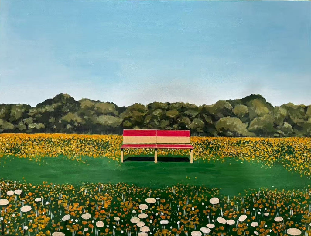Imaginary Love – Oil on Linen Canvas 23.6'' × 31.5'' | Chinese Original Painting | Magic Bear Art