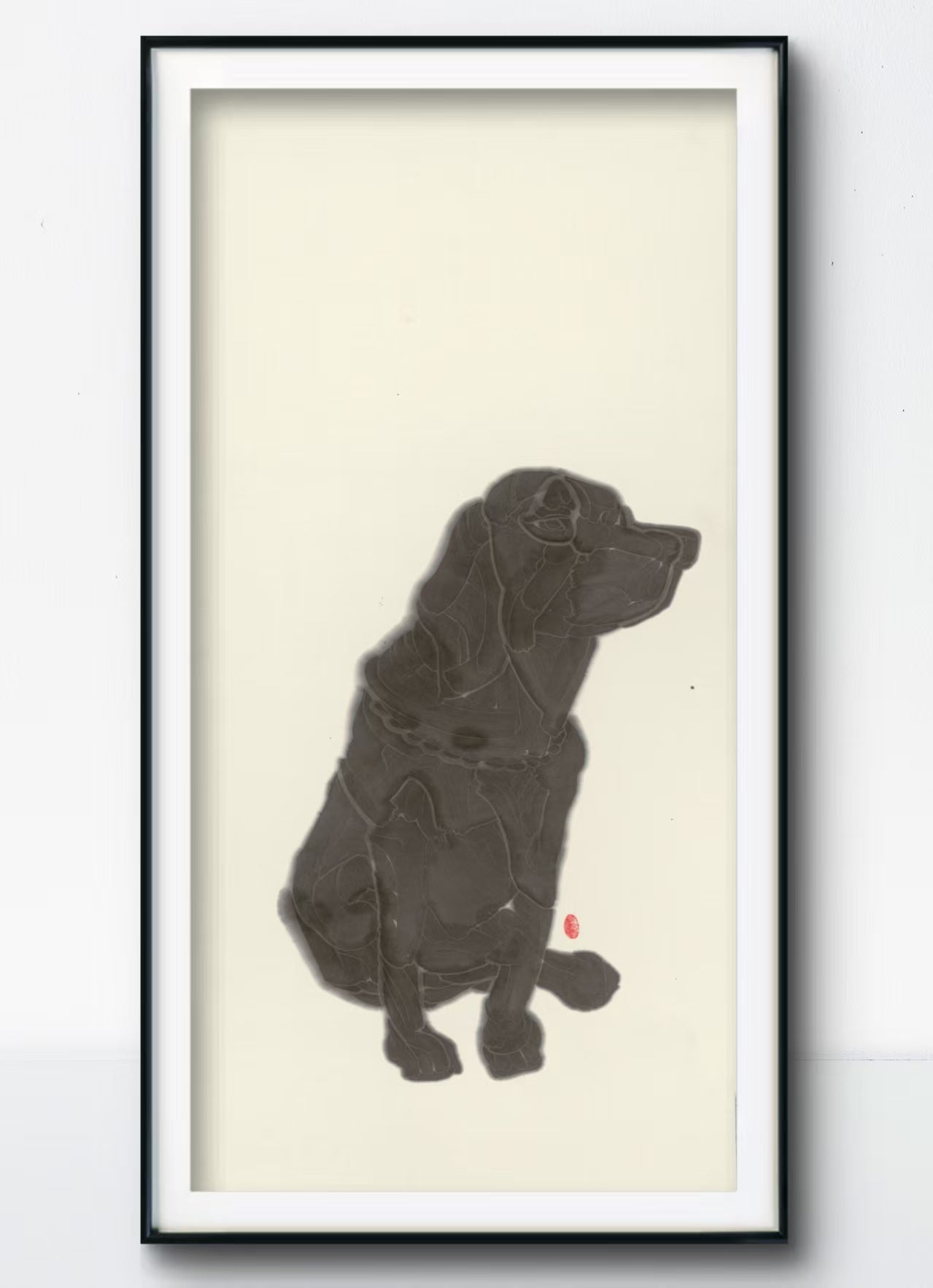 Ink Dog - Chinese ink painting 54.3'' × 26.8'' | Chinese Original Painting | Magic Bear Art