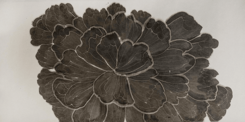 Ink Peony | Chinese Original Painting | Magic Bear Art