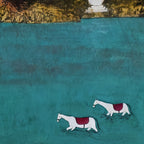 Lake Life—Ink on Xuan Paper, 13.8'' × 13.8'' | Original Painting by Chinese Artist | Magic Bear Art