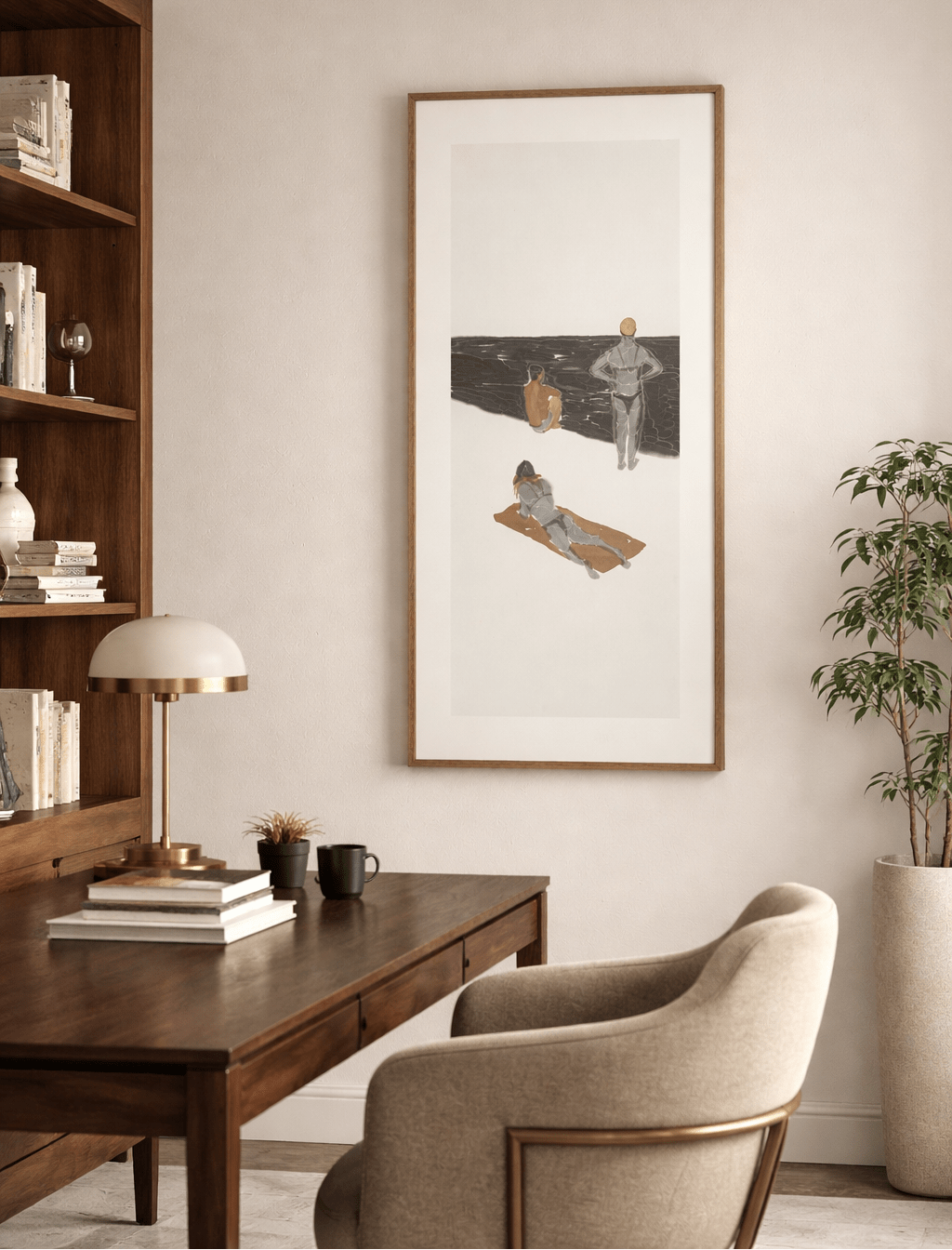 Looking at the Sea | Chinese Original Painting | Magic Bear Art