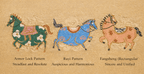 Nine Auspicious Horses丨Chinese Silk Yun Brocade Artwork 13.6'' × 13.6'' | Chinese Original Painting | Magic Bear Art