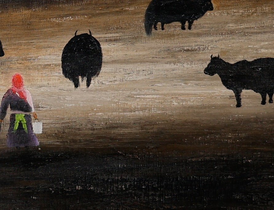 Pastoral Labor - Small Format Oil | Original Painting by Chinese Artist | Magic Bear Art