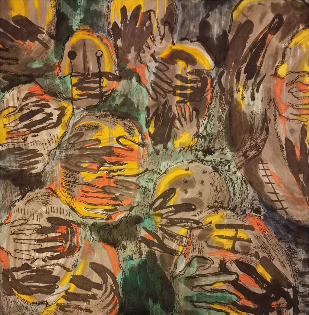 Patient - Chinese Ink and Color 23.6'' × 23.6'' | Chinese Original Painting | Magic Bear Art