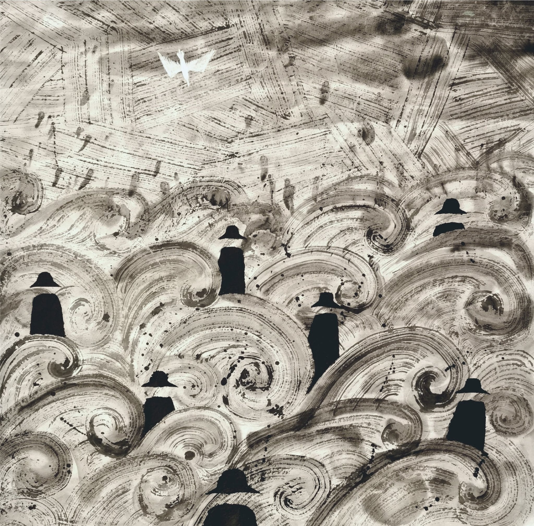 Phantoms of the Sea - Chinese Ink on Paper 29.1'' × 27.6'' | Chinese Original Painting | Magic Bear Art