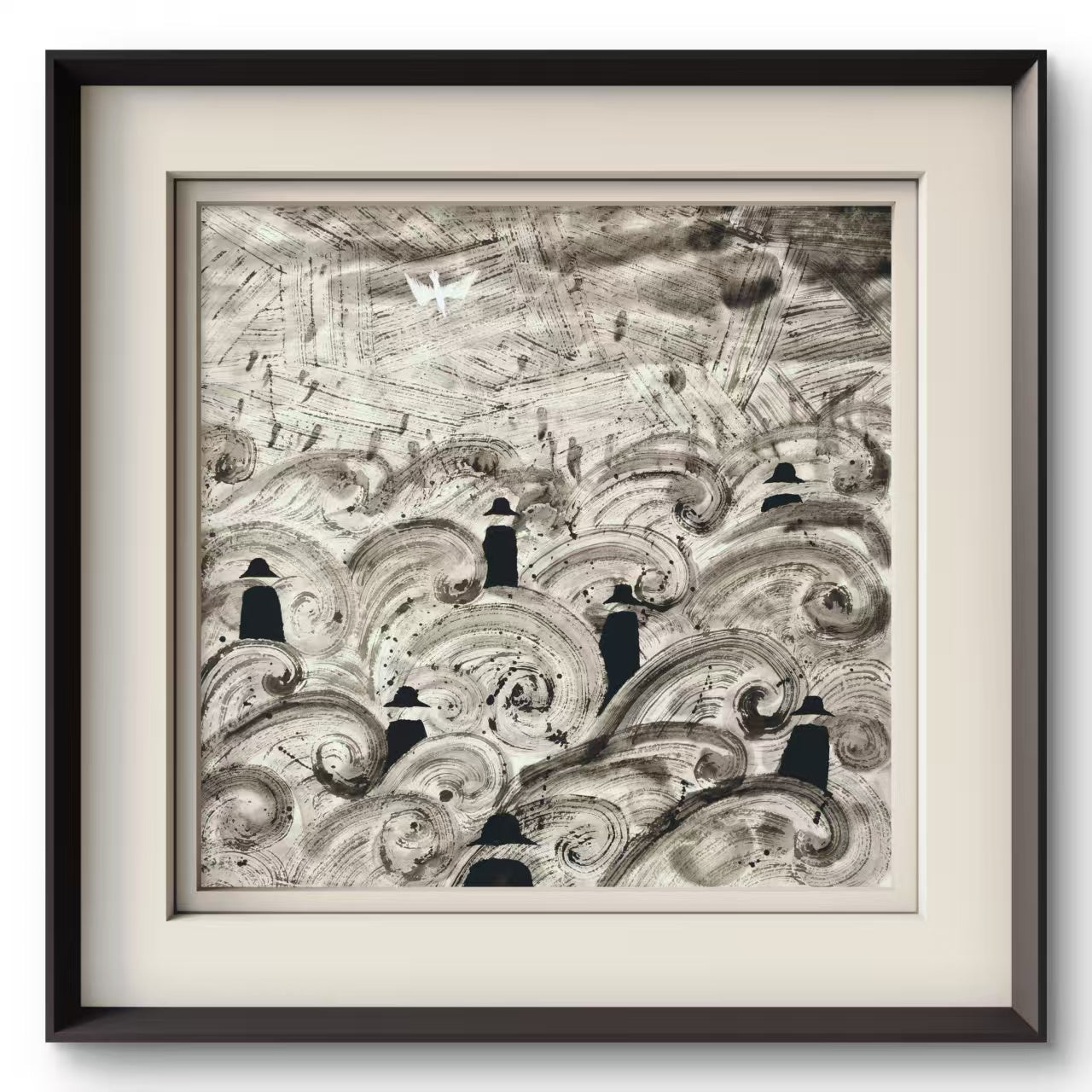 Phantoms of the Sea - Chinese Ink on Paper 29.1'' × 27.6'' | Chinese Original Painting | Magic Bear Art