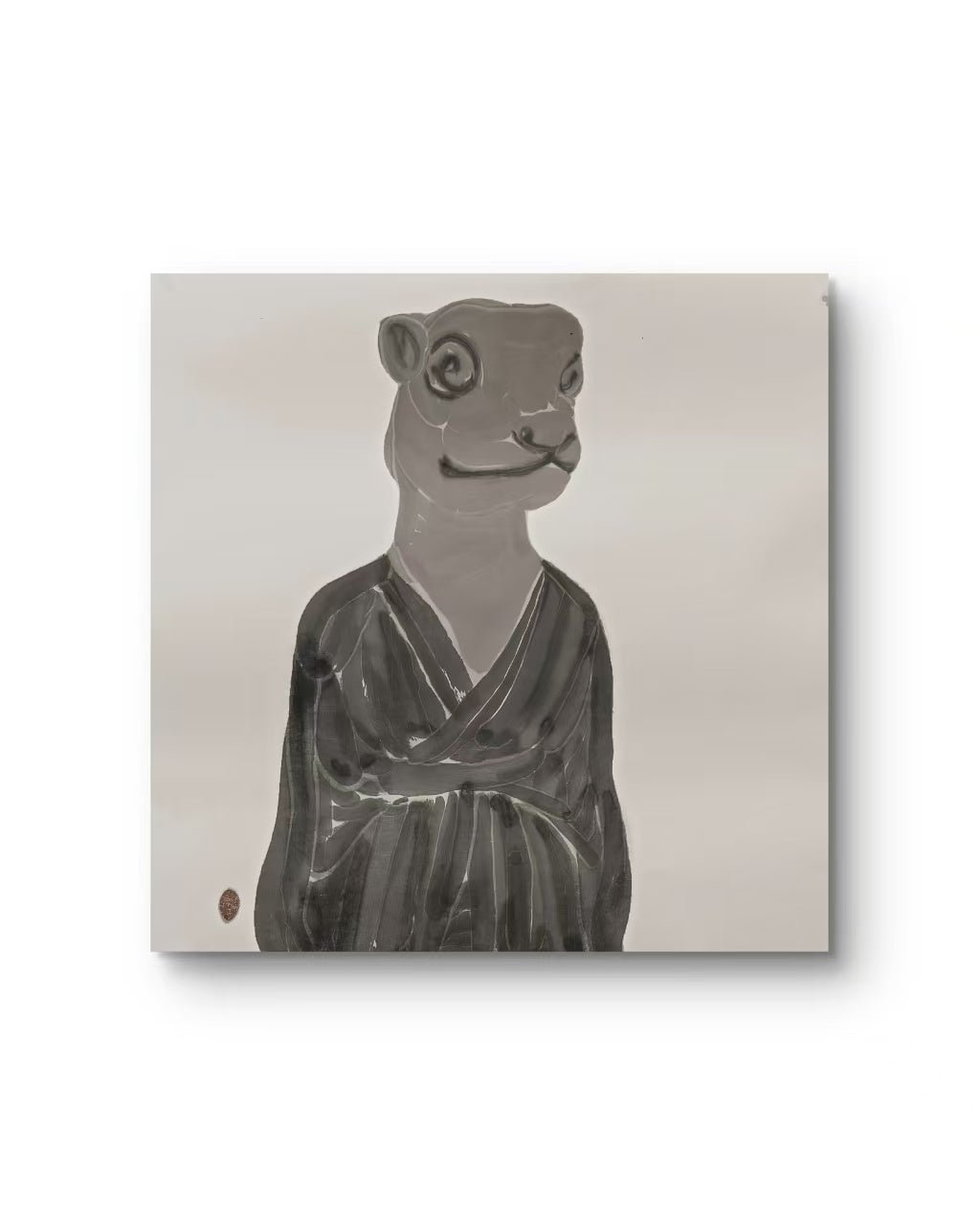 Portraits of the Self Series No.5 - Chinese Ink 26.8''× 26.8'' | Chinese Original Painting | Magic Bear Art