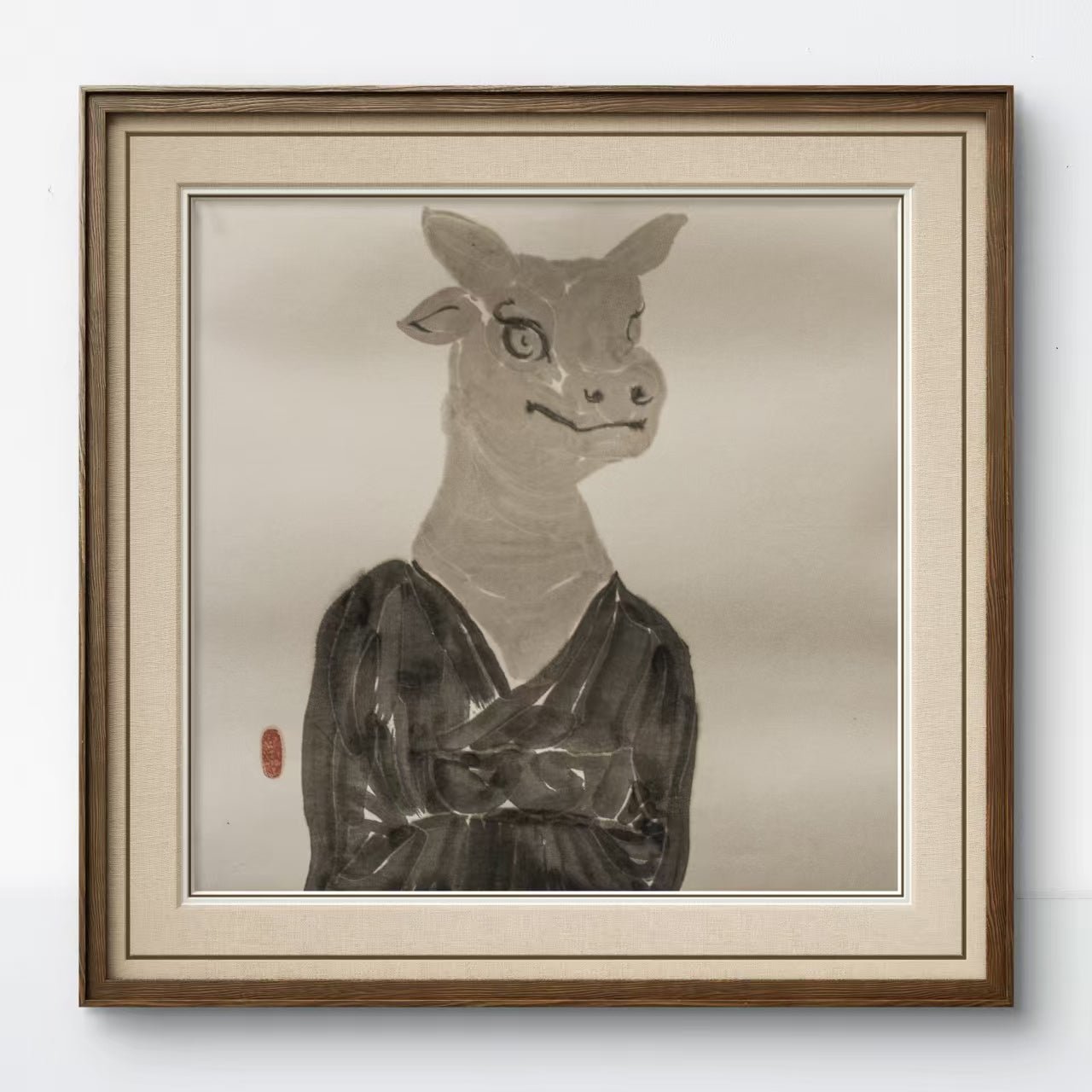 Portraits of the Self Series No.6 - 26.8'' × 26.8'' | Original Painting by Chinese Artist | Magic Bear Art