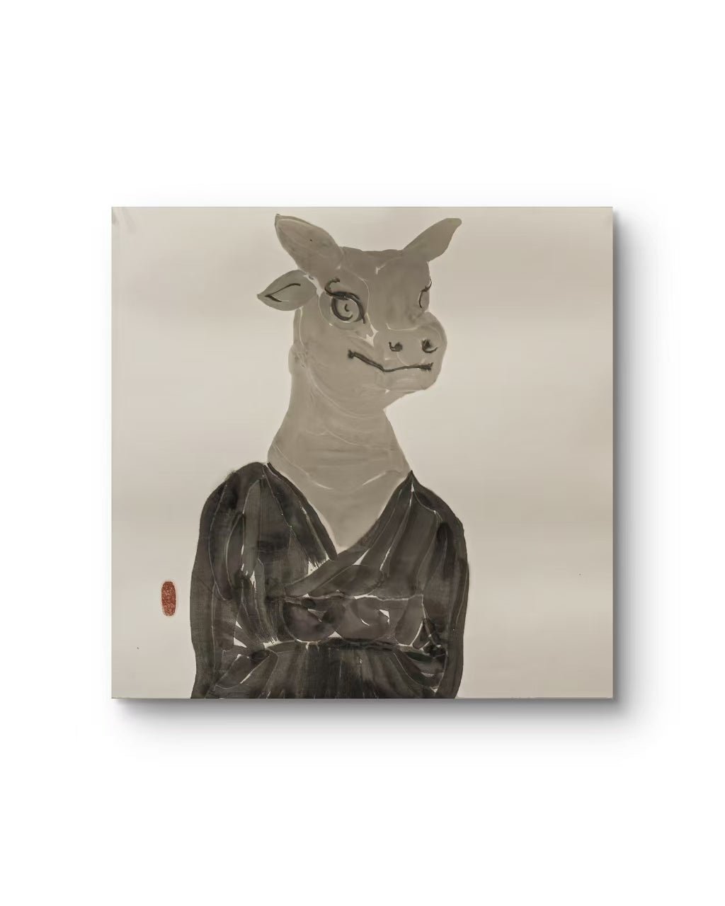 Portraits of the Self Series No.6 - Chinese Ink 26.8'' × 26.8'' | Chinese Original Painting | Magic Bear Art