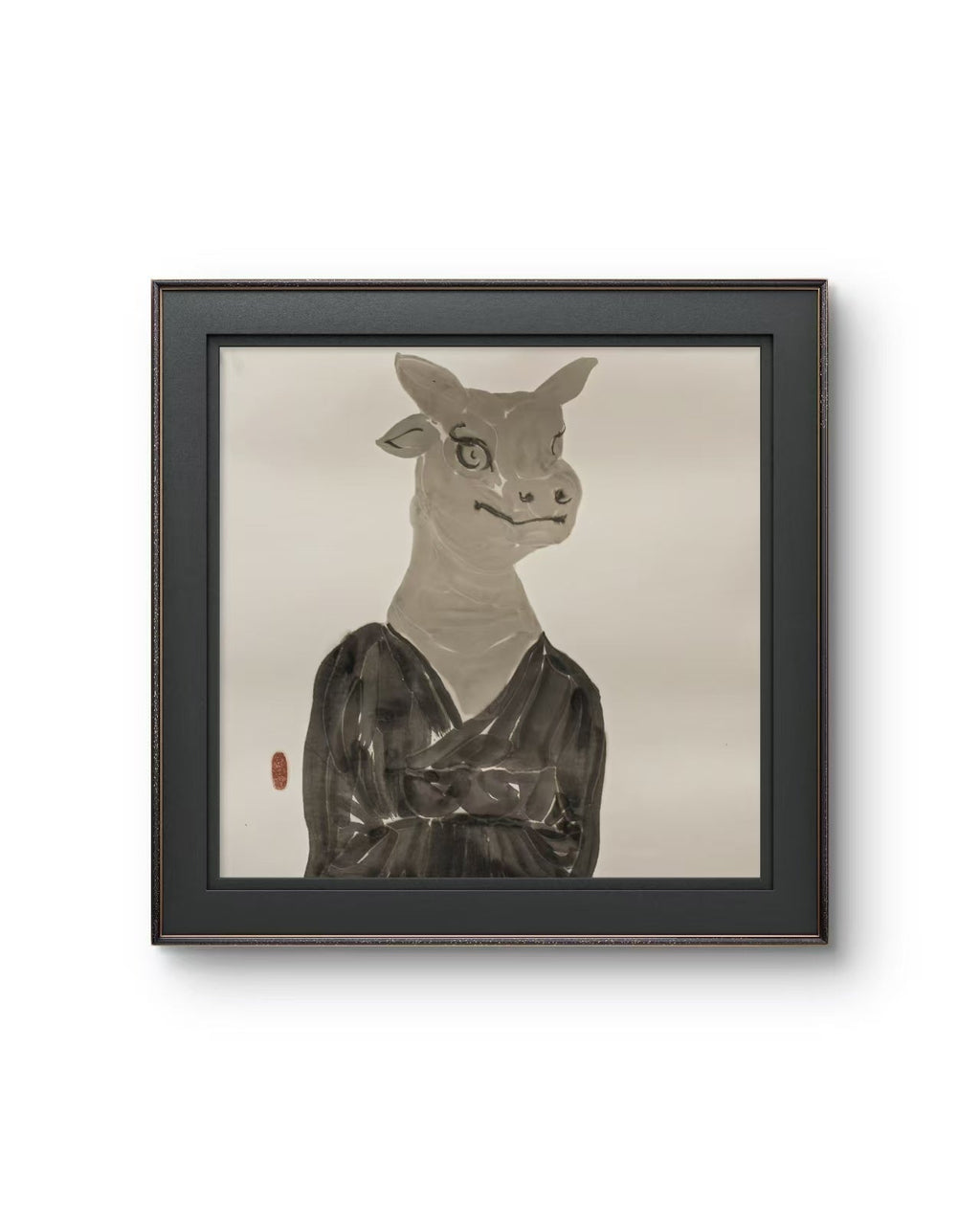 Portraits of the Self Series No.6 - Chinese Ink 26.8'' × 26.8'' | Chinese Original Painting | Magic Bear Art