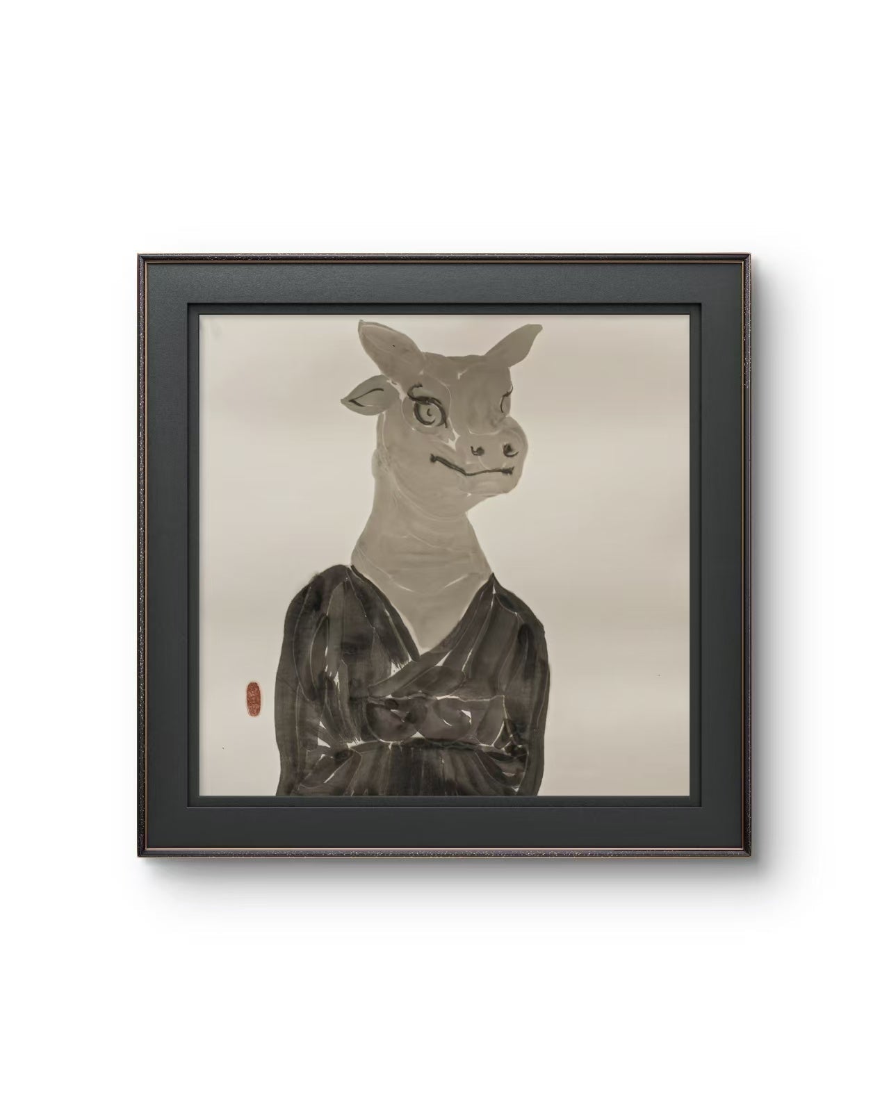 Portraits of the Self Series No.6 - Chinese Ink 26.8'' × 26.8'' | Chinese Original Painting | Magic Bear Art