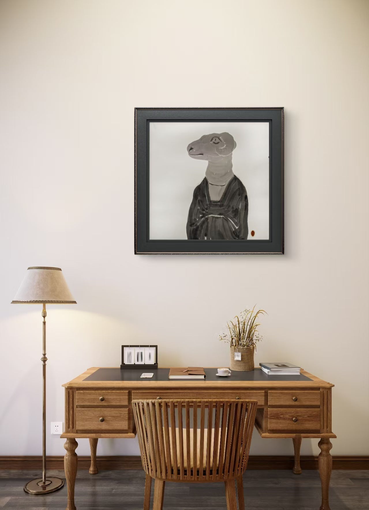 Portraits of the Self Series No.7 - Chinese Ink 26.8'' × 26.8'' | Chinese Original Painting | Magic Bear Art