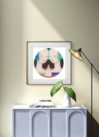 Prayer No.2 - Ink and Color on Silk 15.7'' × 15.7'' | Chinese Original Painting | Magic Bear Art