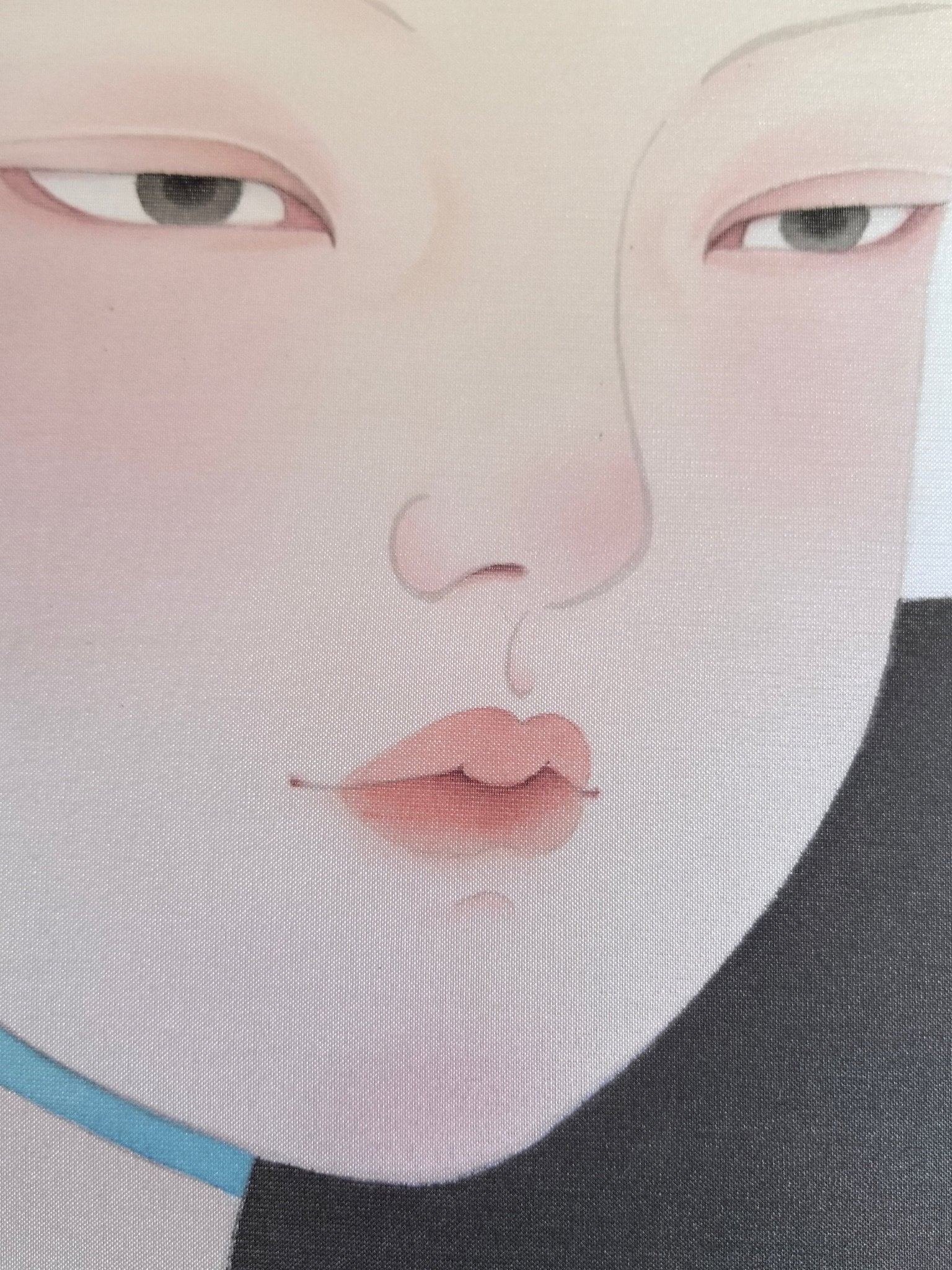 Prayer No.2 - Ink and Color on Silk 15.7'' × 15.7'' | Chinese Original Painting | Magic Bear Art