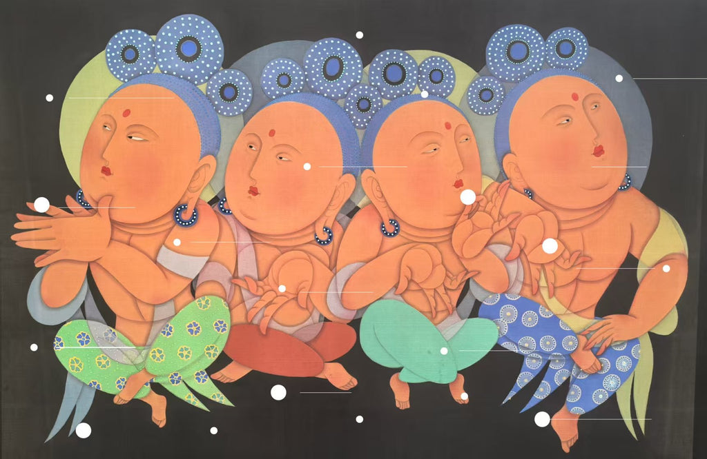 Prologue - Ink and Color on Silk 29.5'' × 21.7'' | Chinese Original Painting | Magic Bear Art