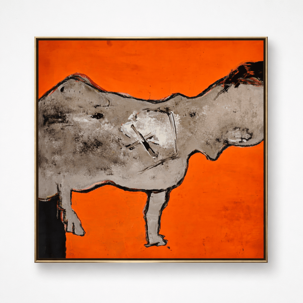 Roman Fantasy | Mixed Media, 26.8''× 26.8'' | Original Painting by Chinese Artist | Magic Bear Art