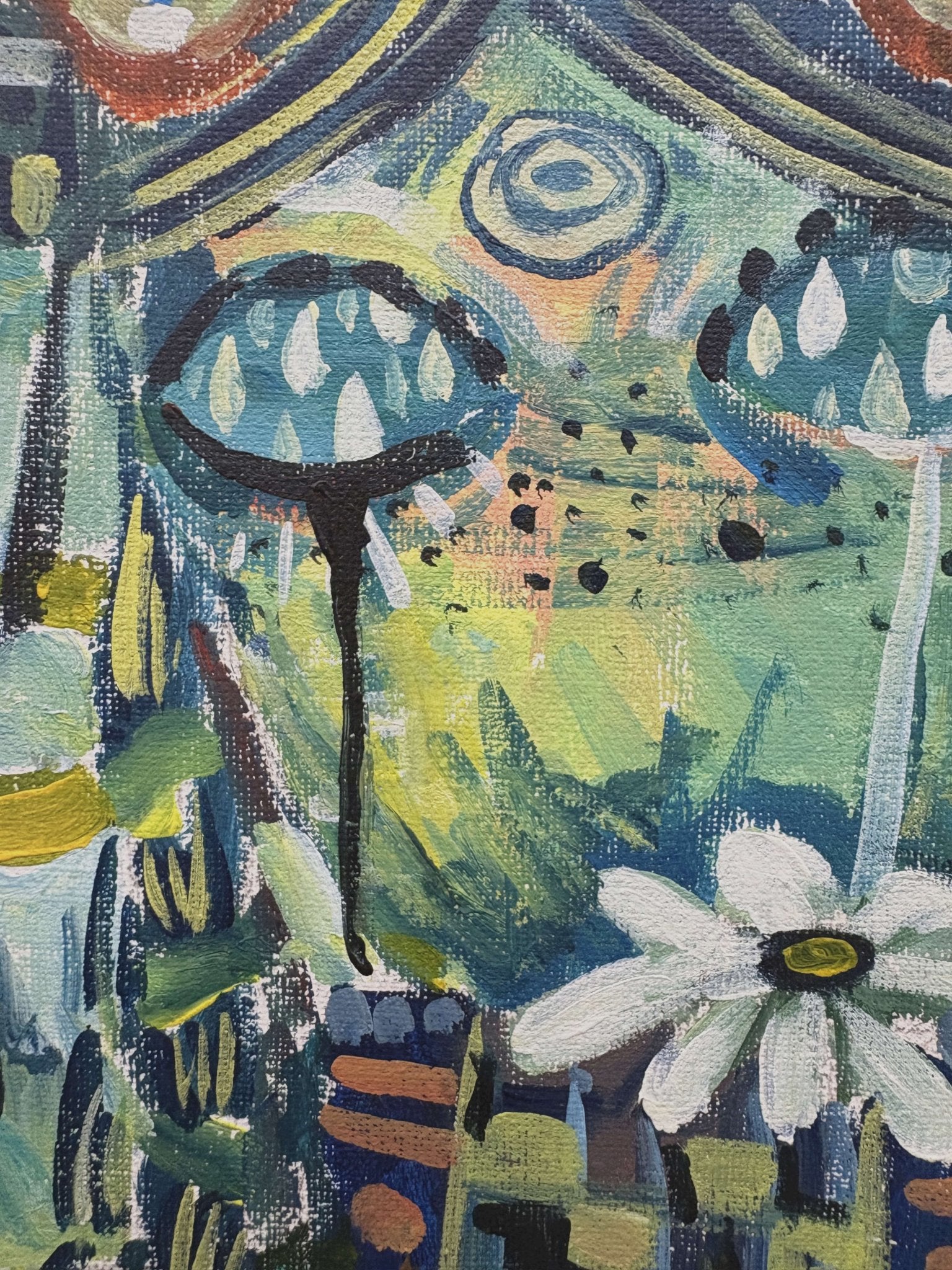 Shaman Woman - Acrylic on Canvas 11.8'' × 15.7'' | Chinese Original Painting | Magic Bear Art