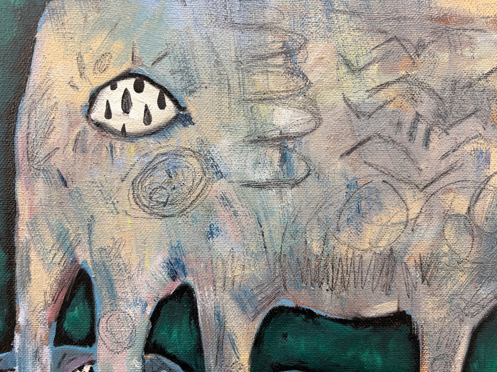 Sinking - Oil on Canvas 19.7'' × 23.6'' | Chinese Original Painting | Magic Bear Art