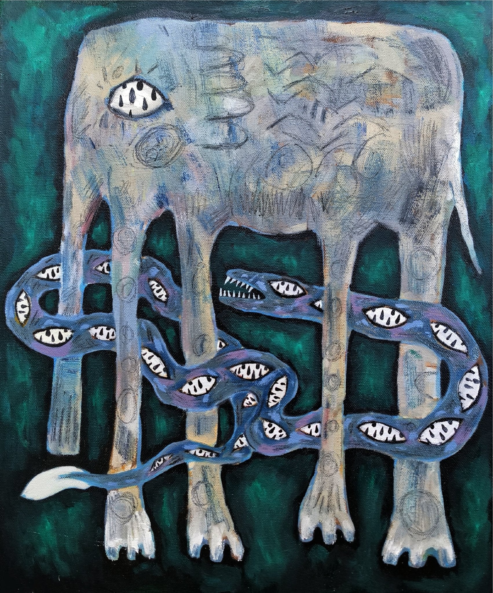 Sinking - Oil on Canvas 19.7'' × 23.6'' | Chinese Original Painting | Magic Bear Art