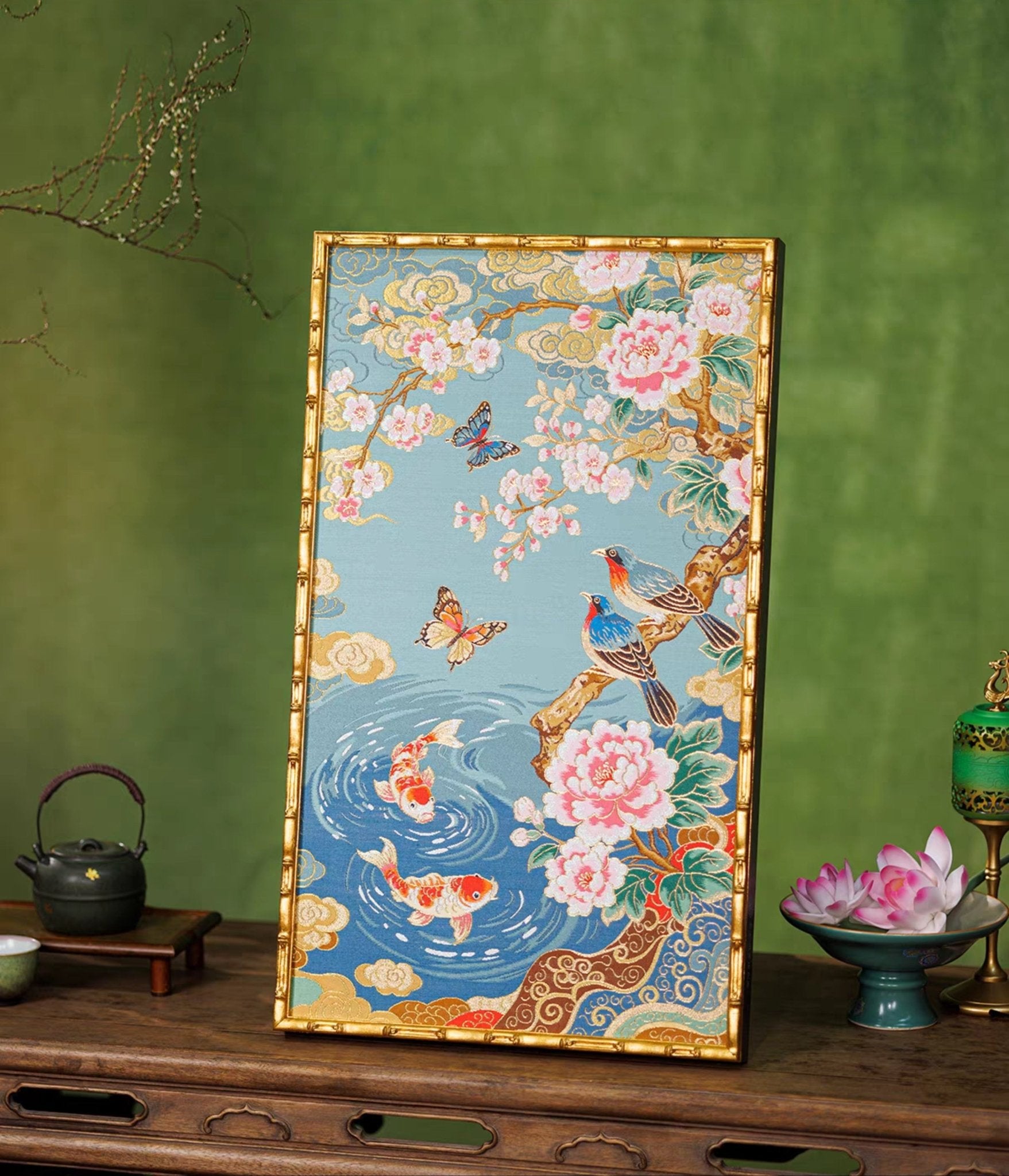 Spring Garden Reunion | Chinese Original Painting | Magic Bear Art
