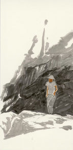 That Summer by the Shore - Chinese ink painting 54.3'' × 26.8'' | Chinese Original Painting | Magic Bear Art