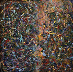 The Density of Thought | Mixed Media, 26.8" × 26.8" | Original Painting by Chinese Artist | Magic Bear Art