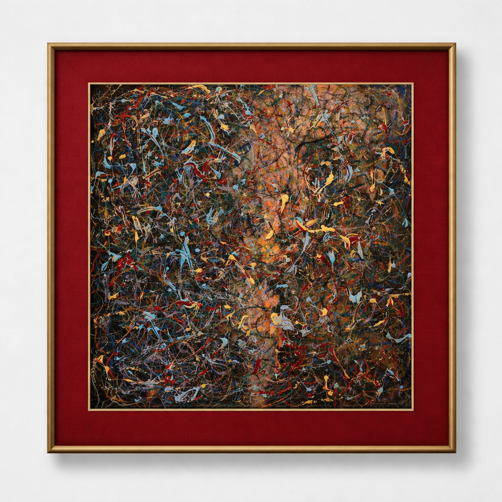 The Density of Thought | Mixed Media, 26.8" × 26.8" | Original Painting by Chinese Artist | Magic Bear Art