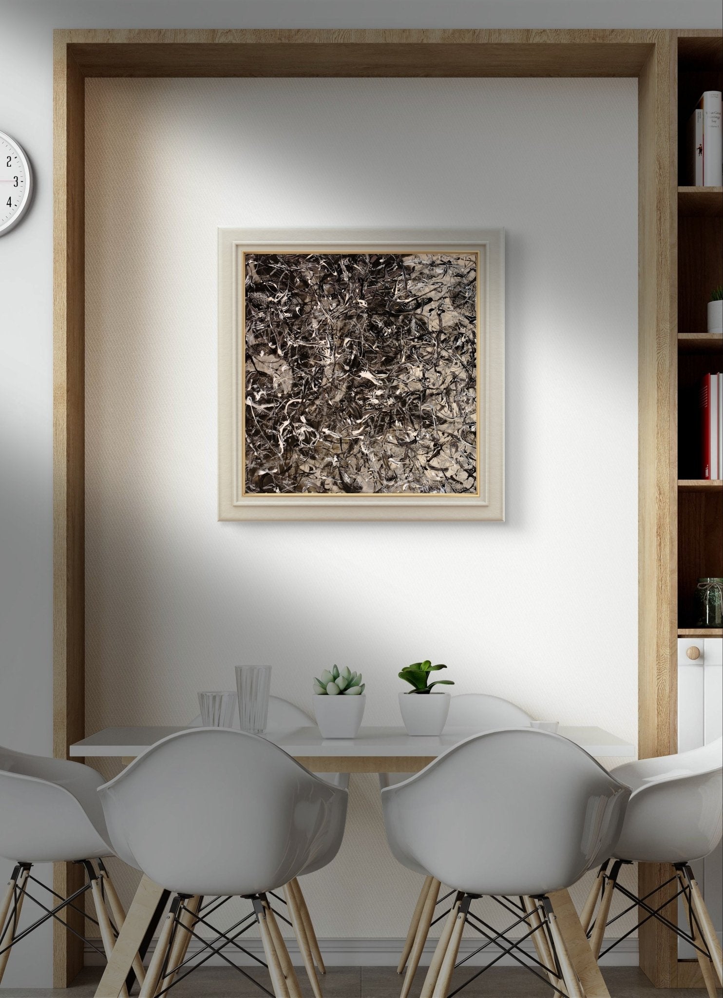 The Density of Thought NO.2 | Mixed Media, 26.8" × 26.8" | Original Painting by Chinese Artist | Magic Bear Art