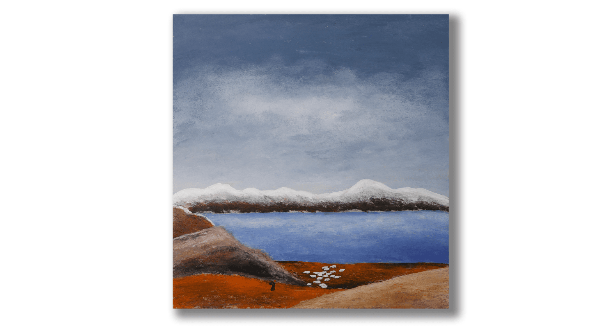 The Gaze Upon Tibet Series， Acrylic on Xuan Paper 27.6'' × 27.6'' | Original Painting by Chinese Artist | Magic Bear Art