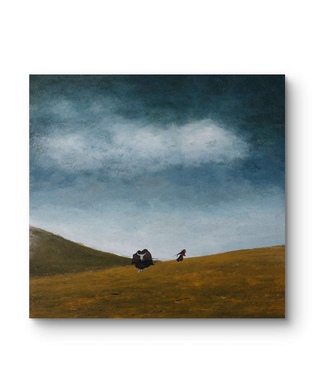 The Gaze Upon Tibet Series， Acrylic on Xuan Paper 27.6'' × 27.6'' | Chinese Original Painting | Magic Bear Art
