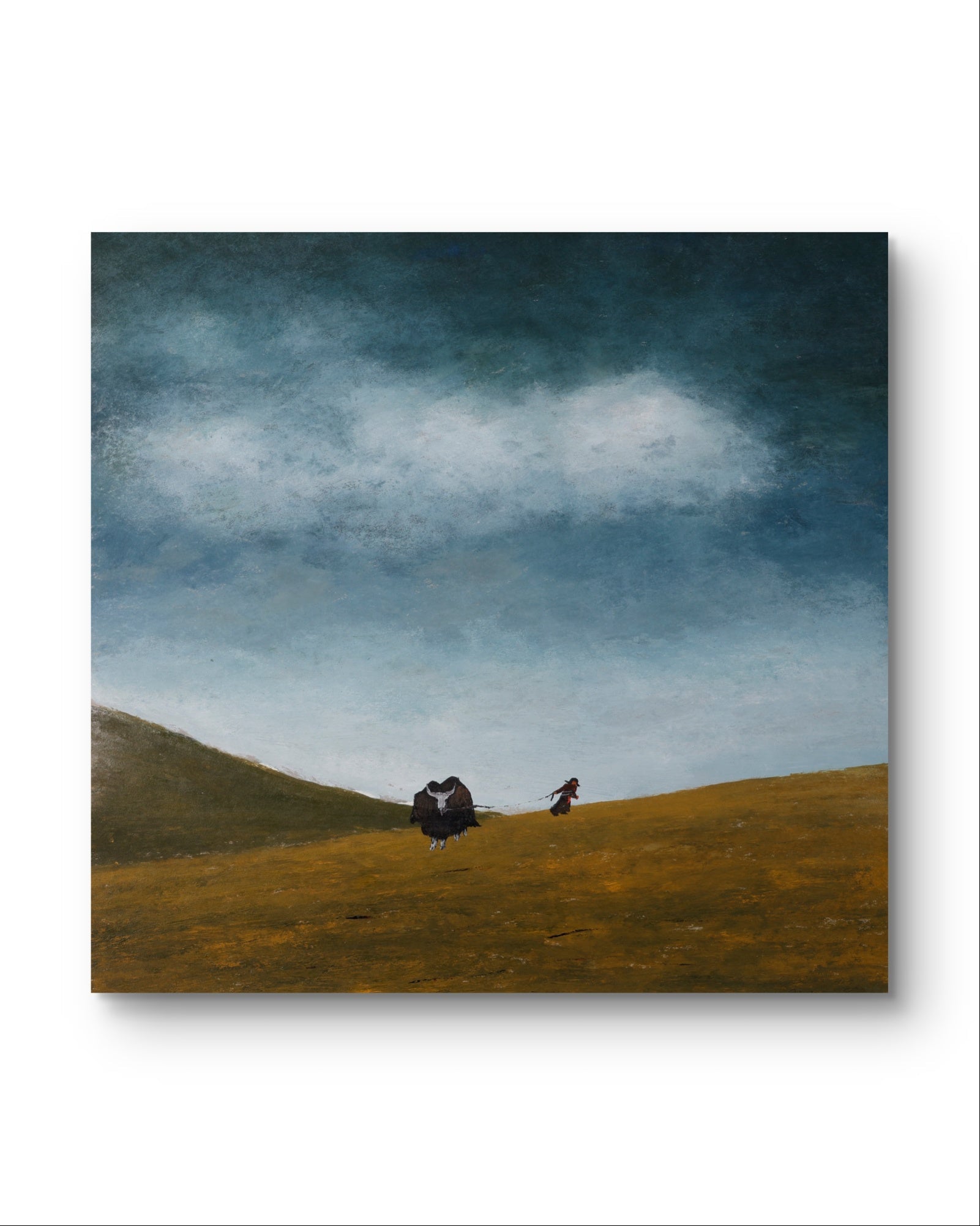The Gaze Upon Tibet Series， Acrylic on Xuan Paper 27.6'' × 27.6'' | Chinese Original Painting | Magic Bear Art
