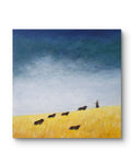 The Gaze Upon Tibet Series， Acrylic on Xuan Paper 27.6'' × 27.6'' | Chinese Original Painting | Magic Bear Art