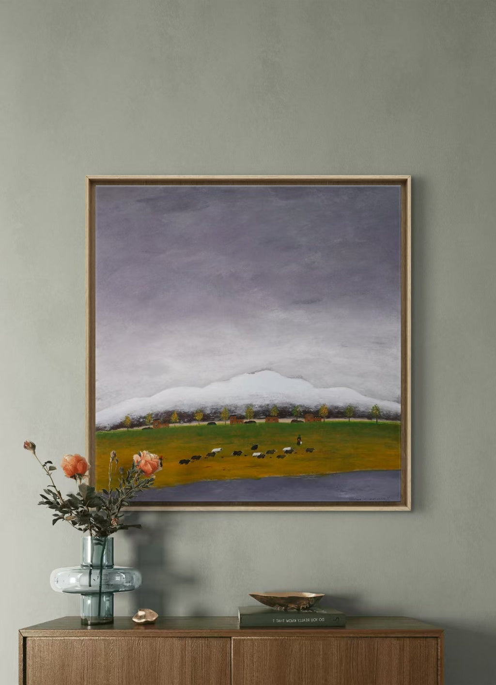 The Gaze Upon Tibet Series， Acrylic on Xuan Paper 27.6'' × 27.6'' | Chinese Original Painting | Magic Bear Art