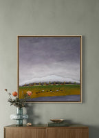 The Gaze Upon Tibet Series， Acrylic on Xuan Paper 27.6'' × 27.6'' | Chinese Original Painting | Magic Bear Art