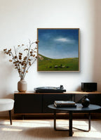 The Gaze Upon Tibet Series， Acrylic on Xuan Paper 27.6'' × 27.6'' | Chinese Original Painting | Magic Bear Art