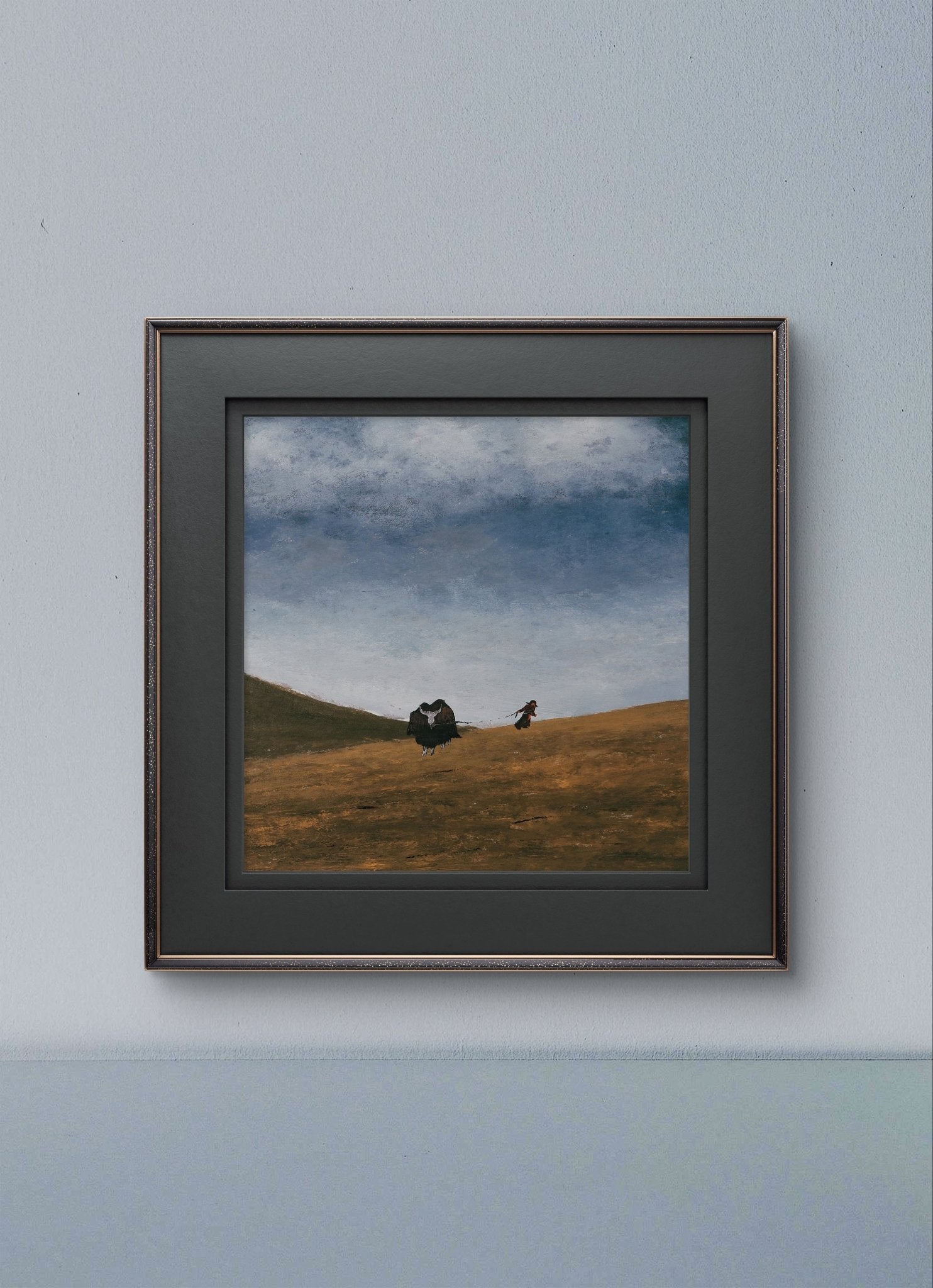 The Gaze Upon Tibet Series， Acrylic on Xuan Paper 27.6'' × 27.6'' | Chinese Original Painting | Magic Bear Art