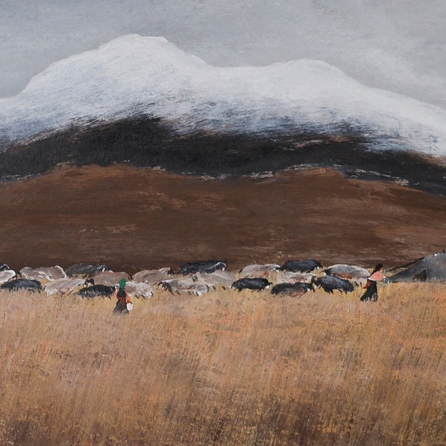 The Gaze Upon Tibet Series，27.6" × 27.6" | Original Painting by Chinese Artist | Magic Bear Art