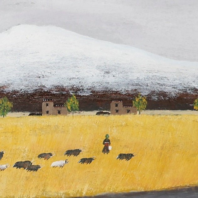 The Gaze Upon Tibet Series，27.6" × 27.6" | Original Painting by Chinese Artist | Magic Bear Art