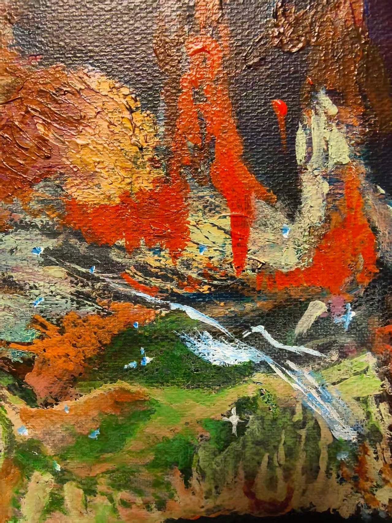 Humanity Gazing at the Universe，15.7''× 19.7 '' | Original Painting by Chinese Artist | Magic Bear Art